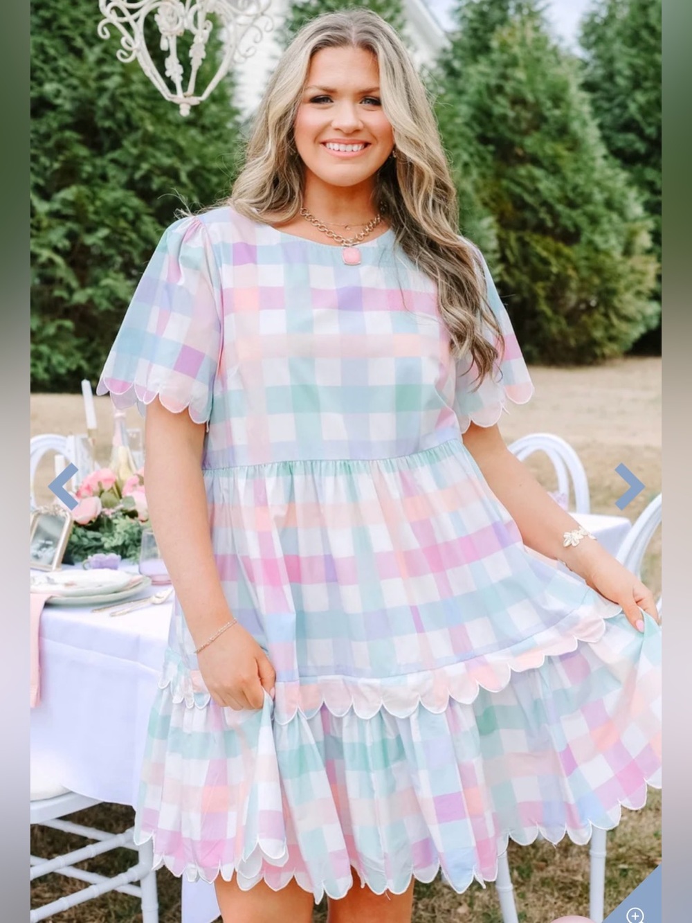 Hummingbird's Haven Dress, Plaid Multi size 1X